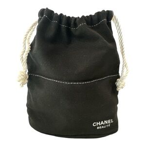 Black CHANEL Drawstring Make Up Bag. Late 90’s bought with perfume set. BAG ONLY